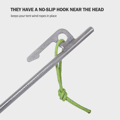 Camping Titanium Tent Stakes 20cm Outdoor Hiking Climbing Tent Nails Pegs Accessories for Hard Soil