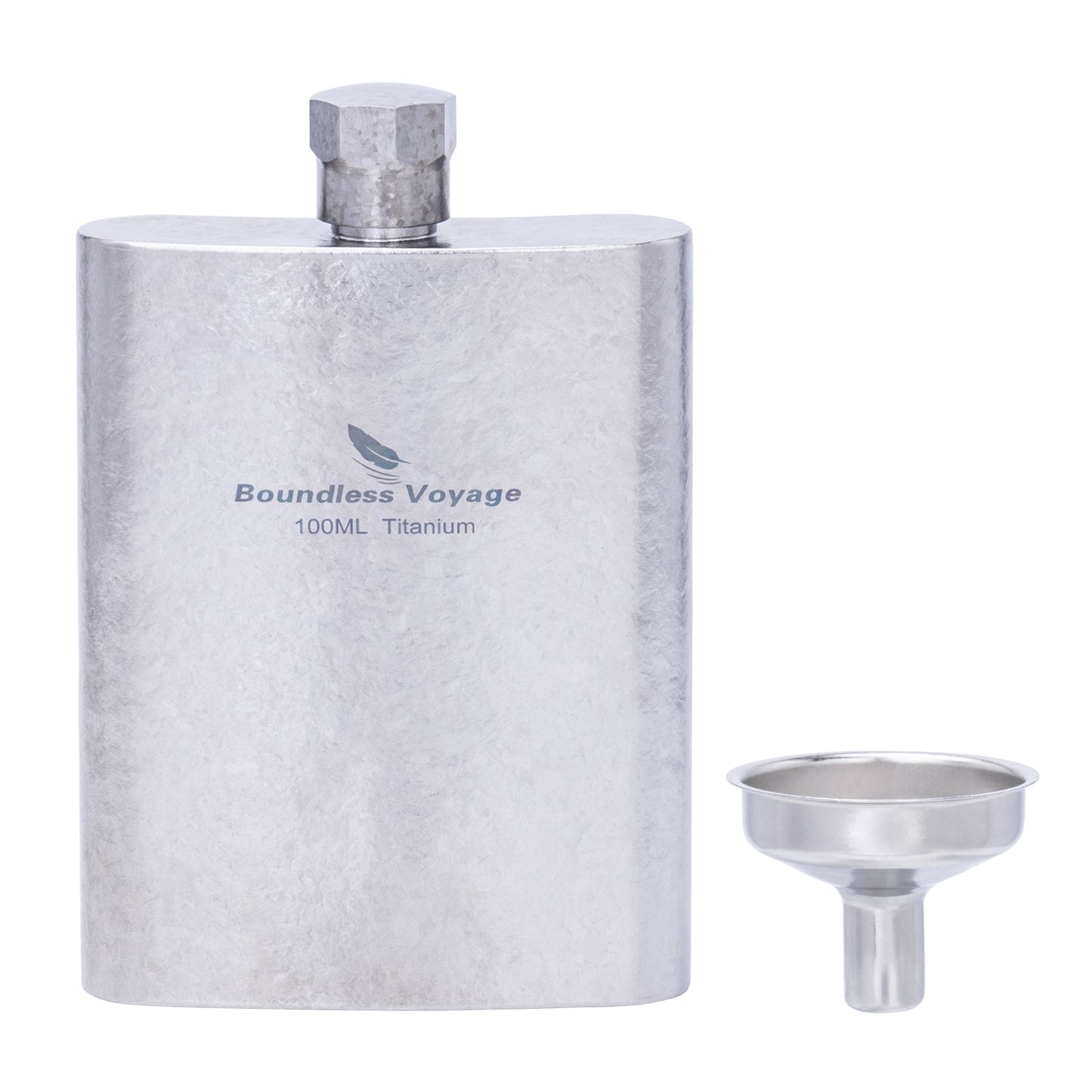 Boundless Voyage 100ml Titanium Flask – Ultralight Mini Ti Bottle for Whiskey, Wine, Water & Travel