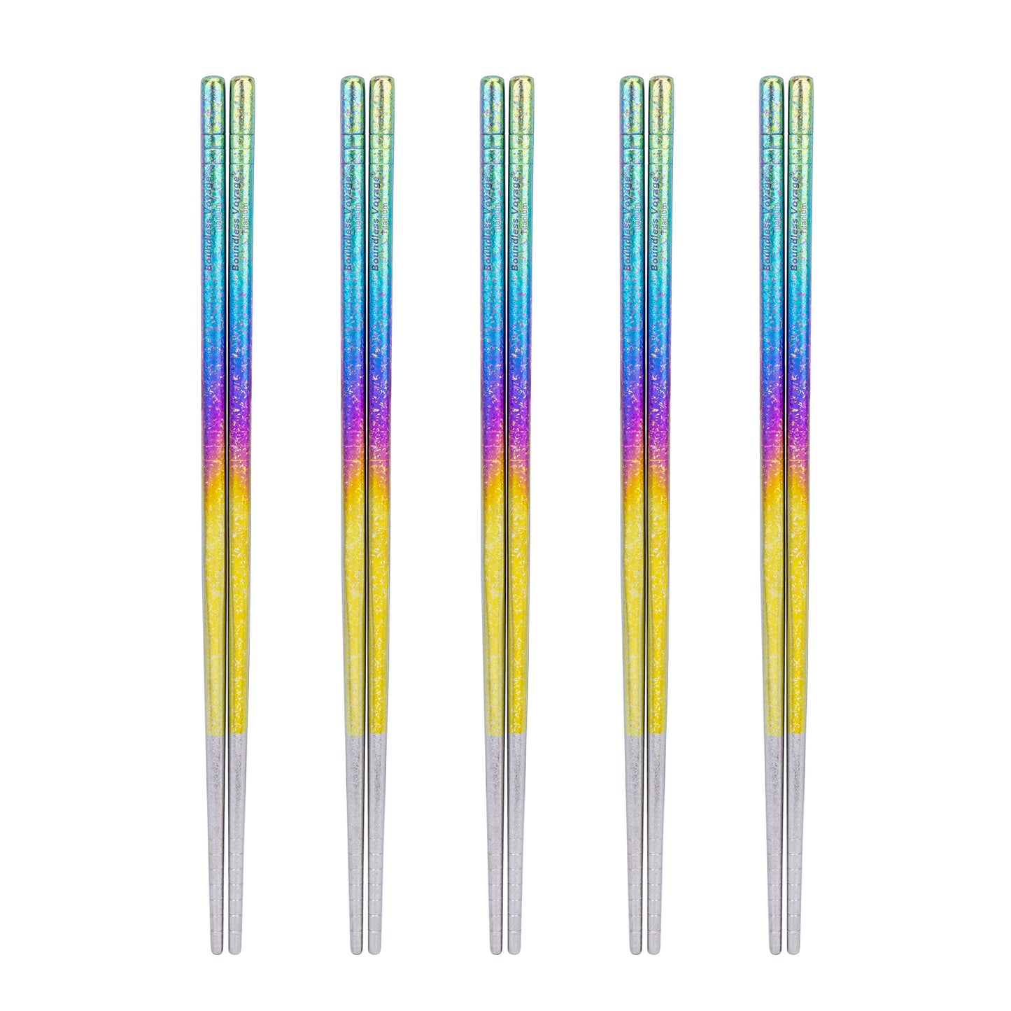 Boundless Voyage Titanium Chopsticks – Crystal Finish Ultralight Anti-Slip Reusable Chopsticks for Camping & Home