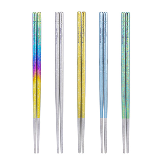 Boundless Voyage Titanium Chopsticks – Crystal Finish Ultralight Anti-Slip Reusable Chopsticks for Camping & Home