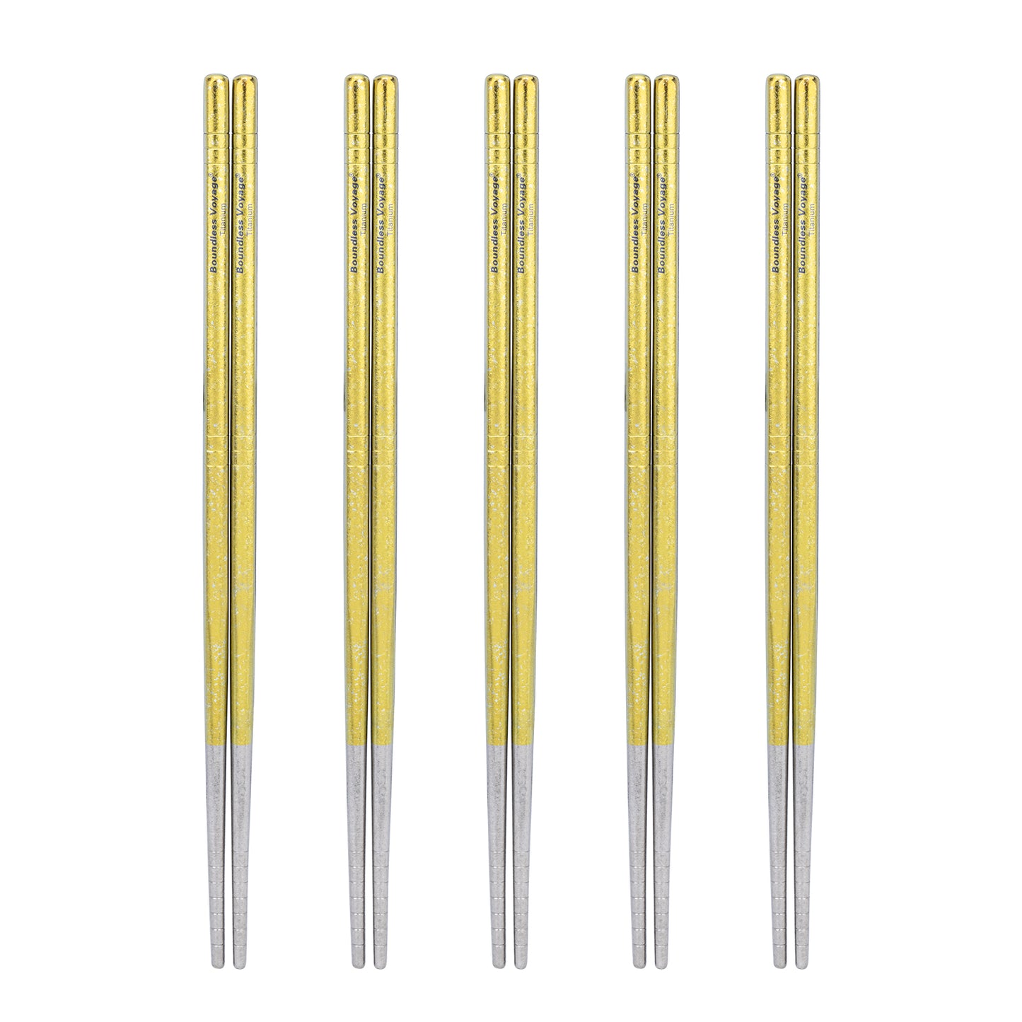 Boundless Voyage Titanium Chopsticks – Crystal Finish Ultralight Anti-Slip Reusable Chopsticks for Camping & Home