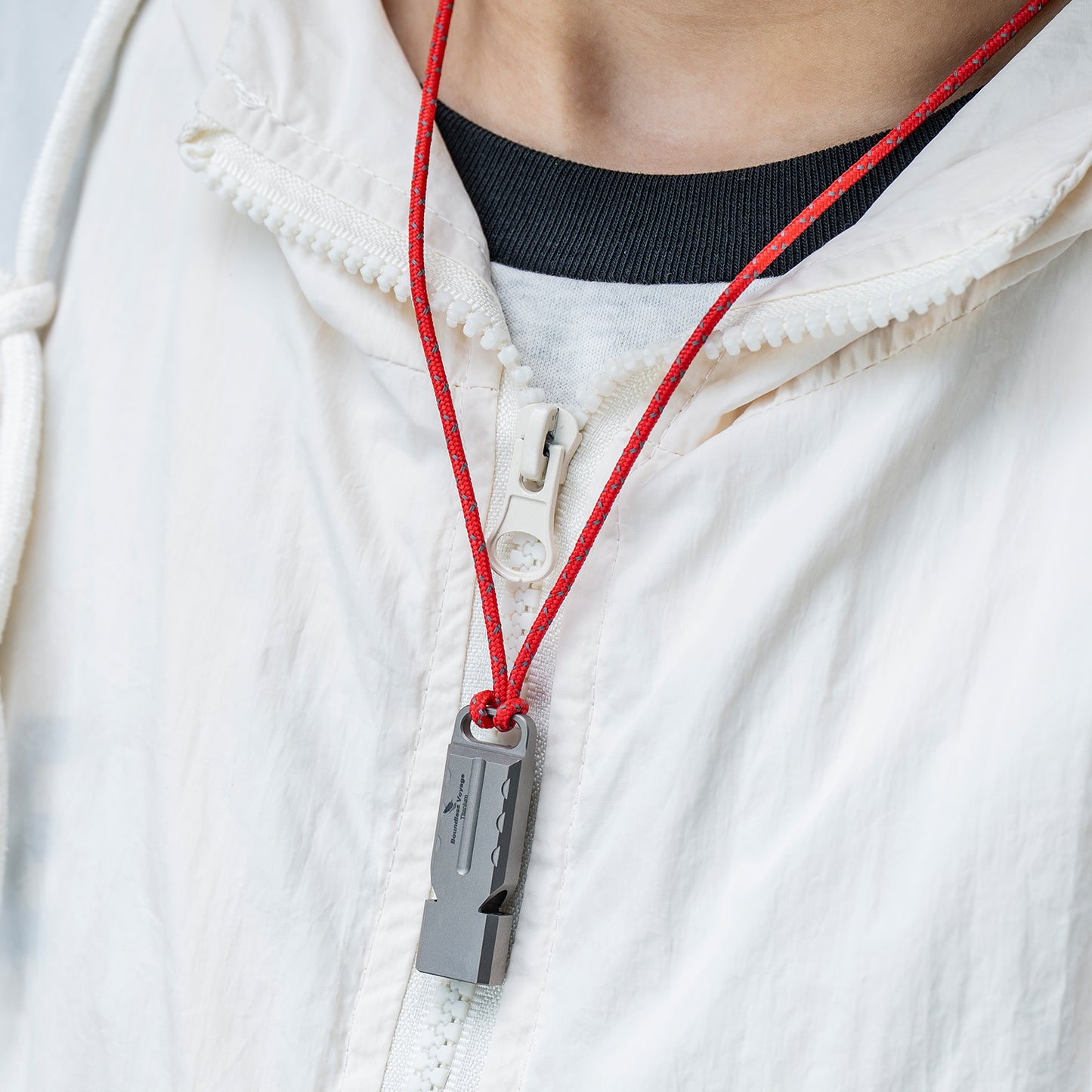 Boundless Voyage TA1 Titanium Dual Tube Survival Whistle – High Decibel Emergency Safety Whistle for Camping, Hiking, Backpacking & Outdoor Rescue