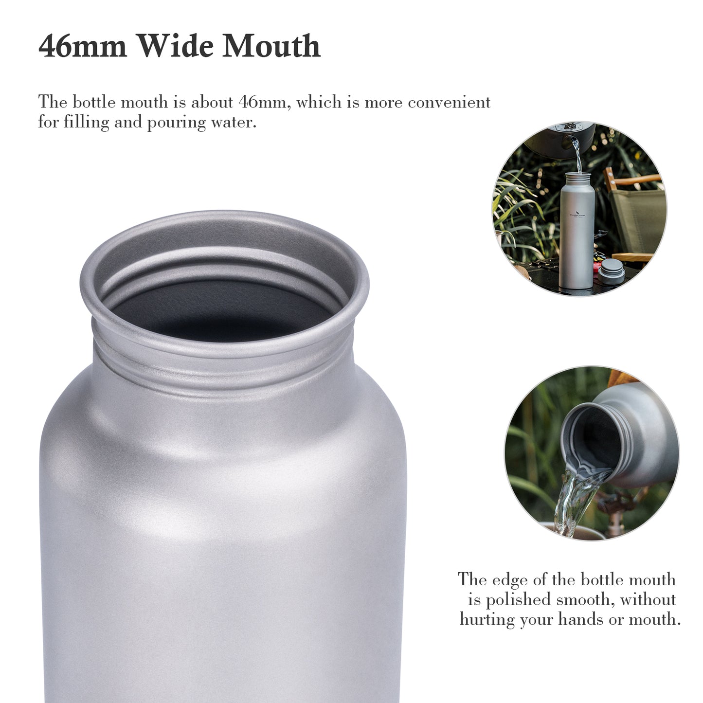 Boundless Voyage 800ml Titanium Water Bottle – Lightweight, Non-Toxic & Perfect for Hiking, Camping & Everyday Use