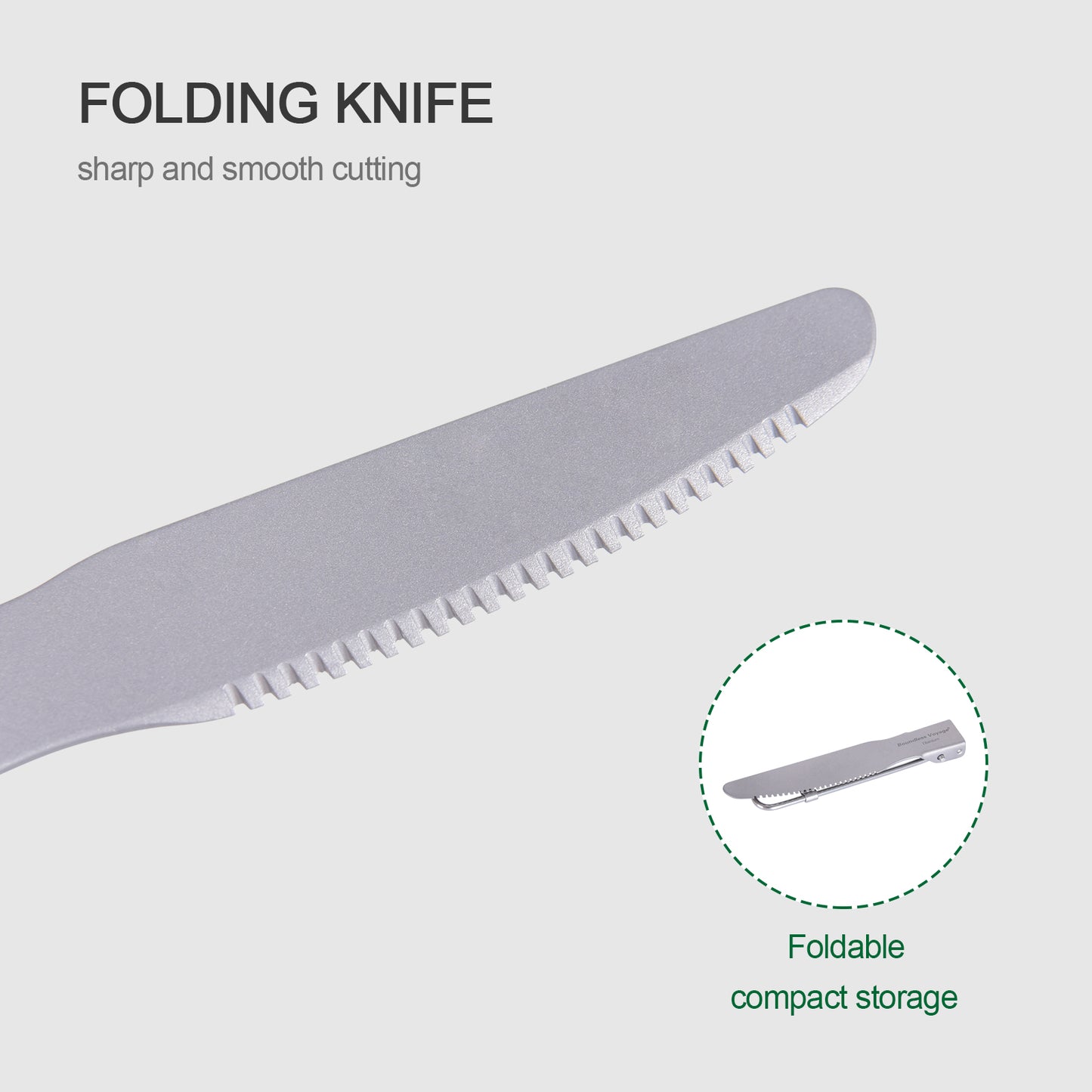 Boundless Voyage Titanium Folding Cutlery Set (Spoon + Fork + Knife) – Ultralight, Compact & Durable Tableware for Camping, Hiking & Everyday Use