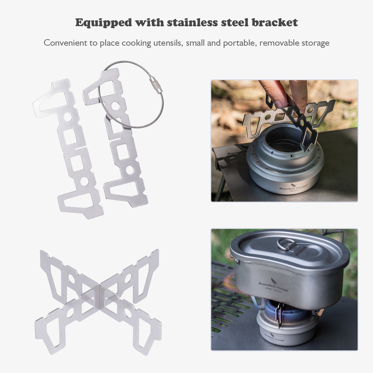 Boundless Voyage Titanium Spirit Alcohol Stove Outdoor Camping Mini Spirit Cooker Alcohol Burner for Picnic Backpacking