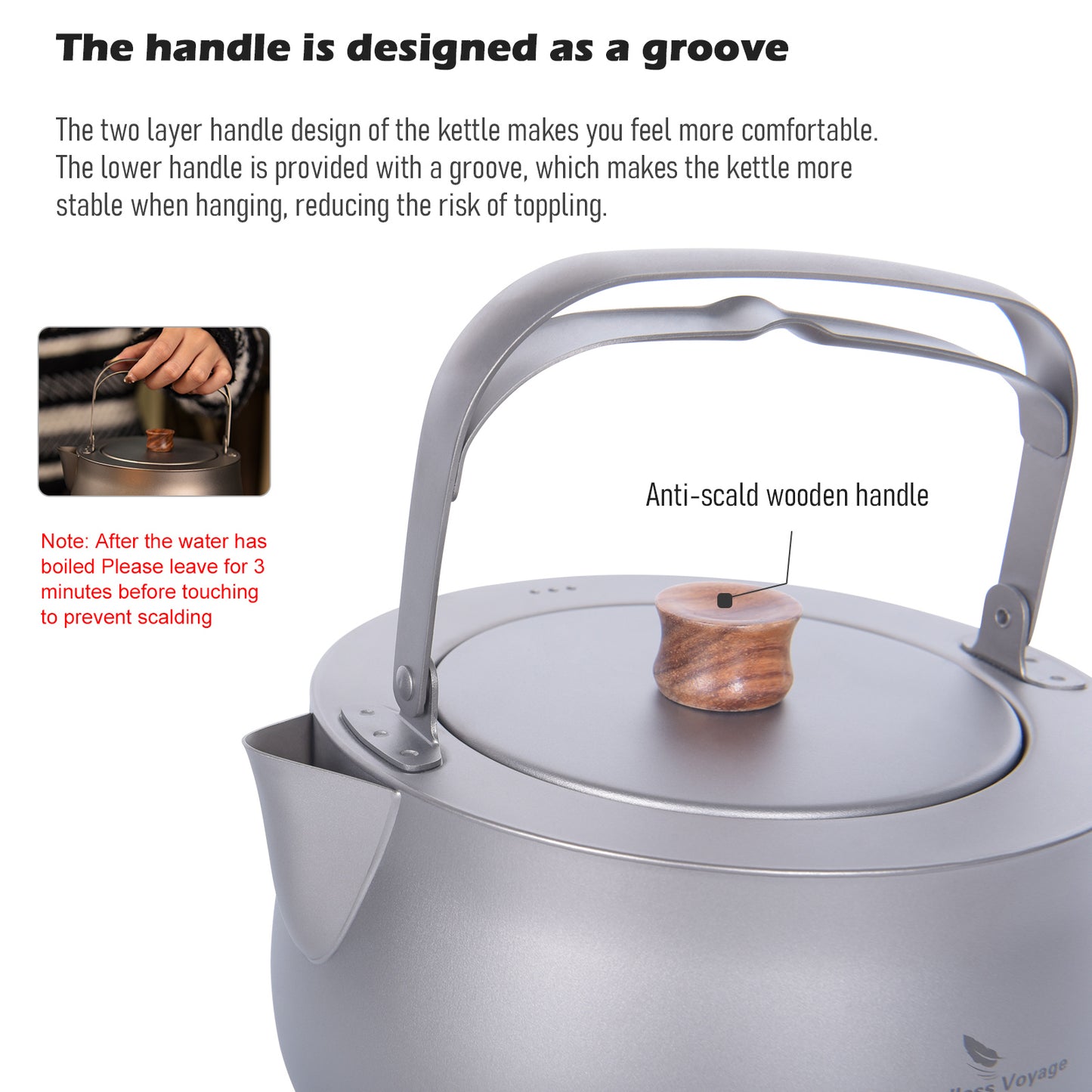 Boundless Voyage Titanium Kettle With Folding Handle Filter Outdoor Camping Teapot Coffee Jug Pot 800ml