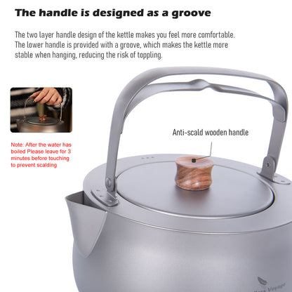 Boundless Voyage Titanium Kettle With Folding Handle Filter Outdoor Camping Teapot Coffee Jug Pot 800ml