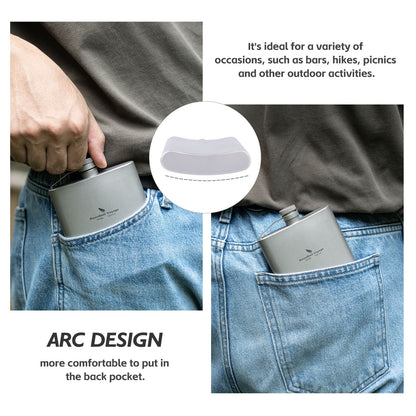 Boundless Voyage Titanium Flask with Cup 200ml Ultralight Pocket Hip Flask for Outdoor Camping Hiking