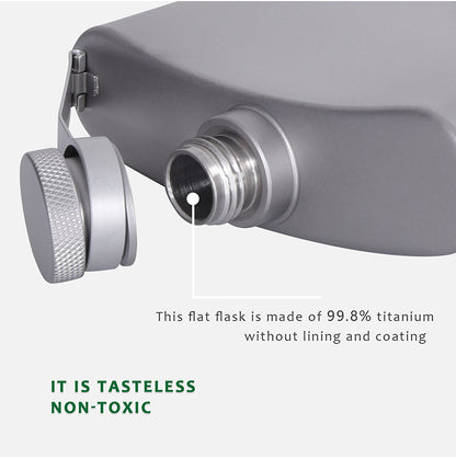 Boundless Voyage Titanium Hip Flask Outdoor Camping Pocket Flagon Portable Drink Bottle Whiskey Flask 7 oz / 200ml