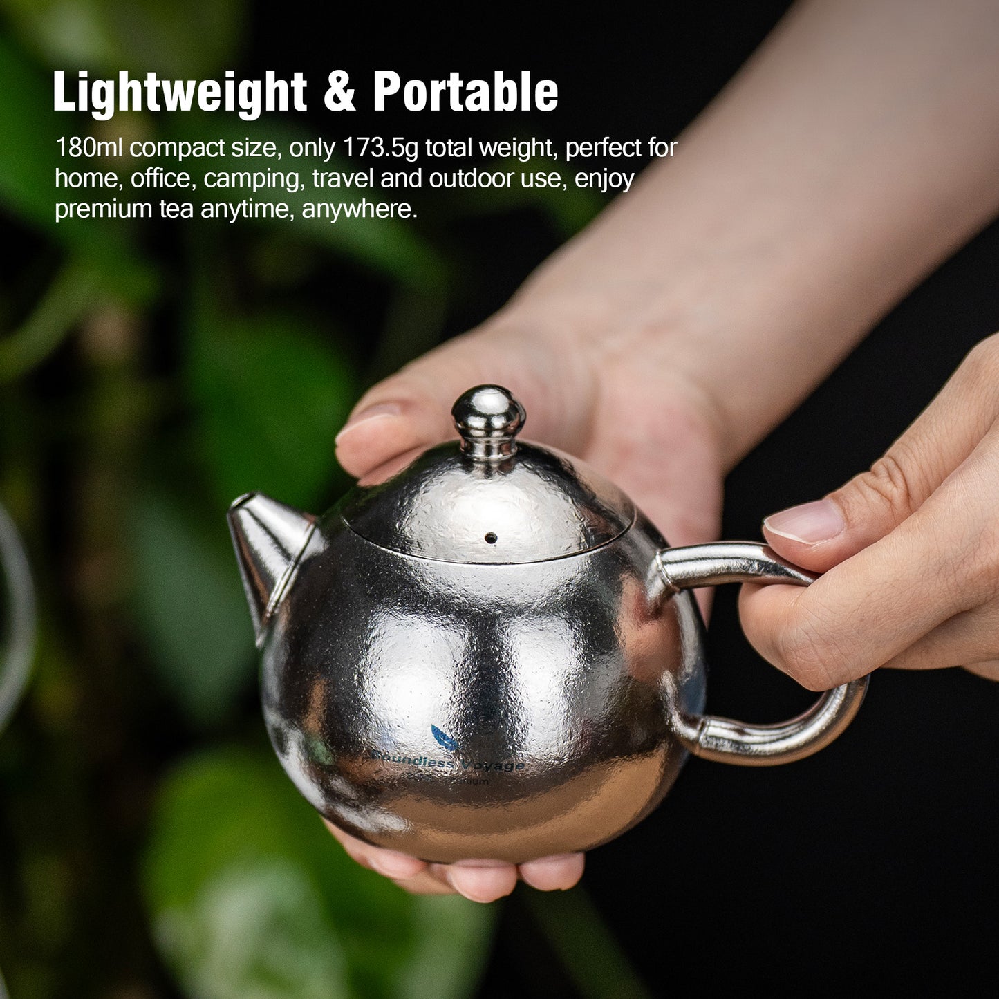 Boundless Voyage Titanium Teapot Set 180ml – Ultralight Tea Set with 3  30ml Cups for Camping, Travel & Home Tea Brewing