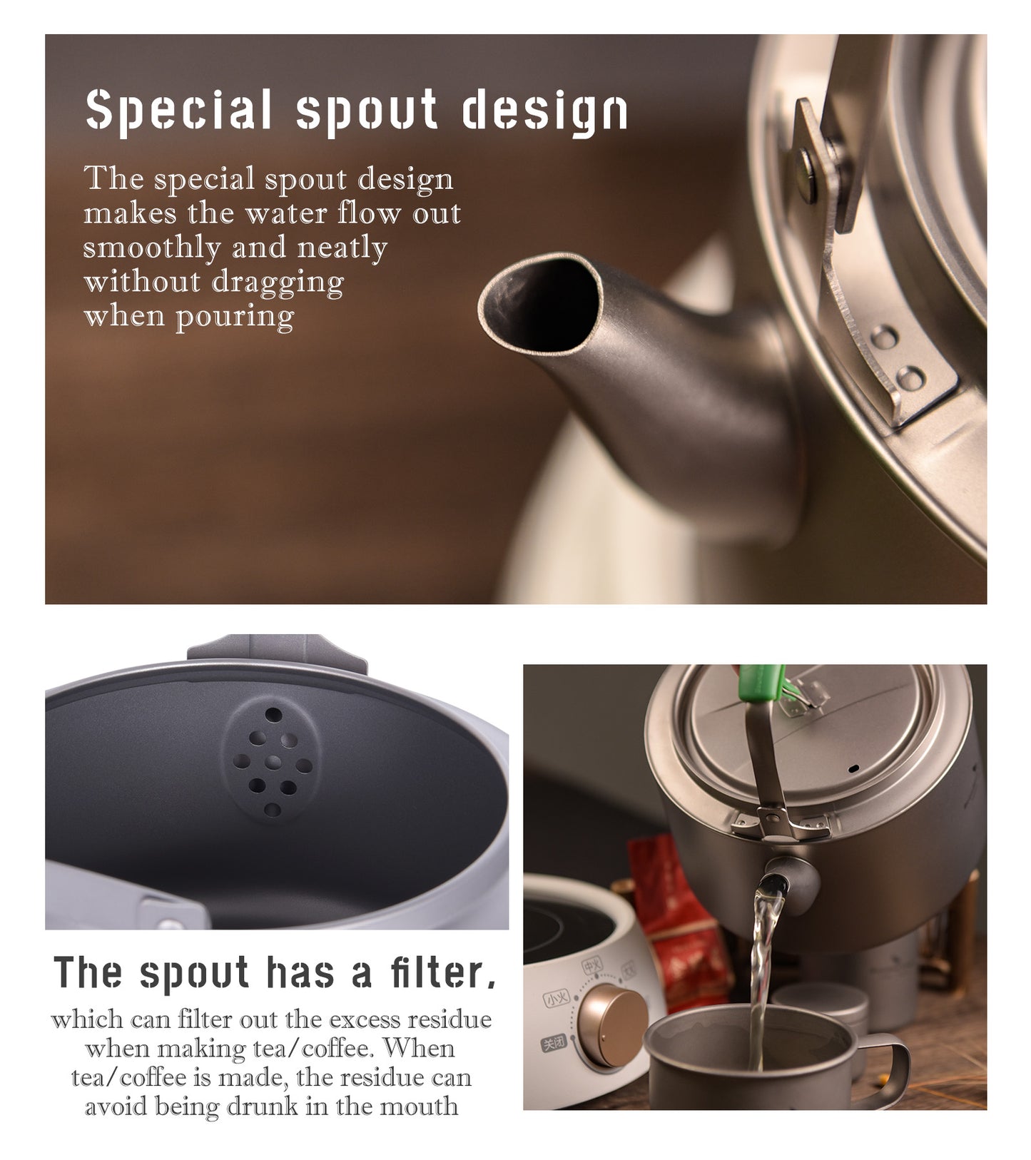 Boundless Voyage 800ml Ultralight Titanium Kettle | Portable Camping Tea Pot with Folding Handle | Durable BPA-Free Outdoor Coffee & Water Boiler