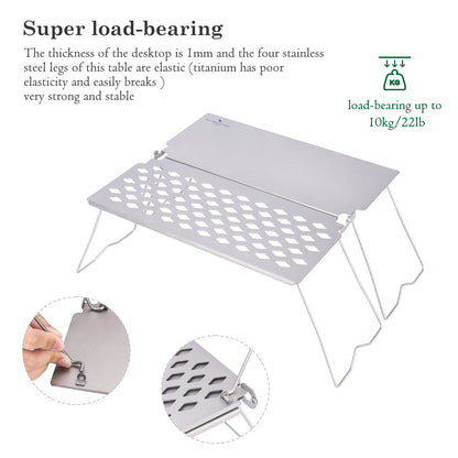 Boundless Voyage Titanium Folding Camping Table with Legs Outdoor Tableware Suitable for Picnic Camping Outdoor Hiking Ti2028C