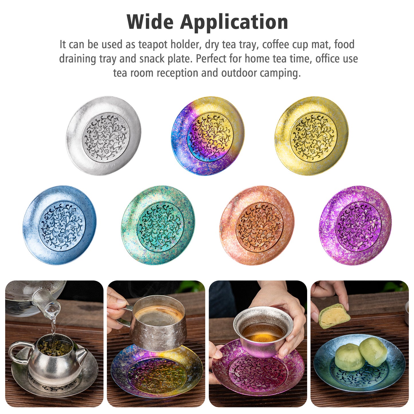 Boundless Voyage Titanium Tea Tray – Detachable Gongfu Tea Drain Tray with Water Storage for Home, Office & Travel