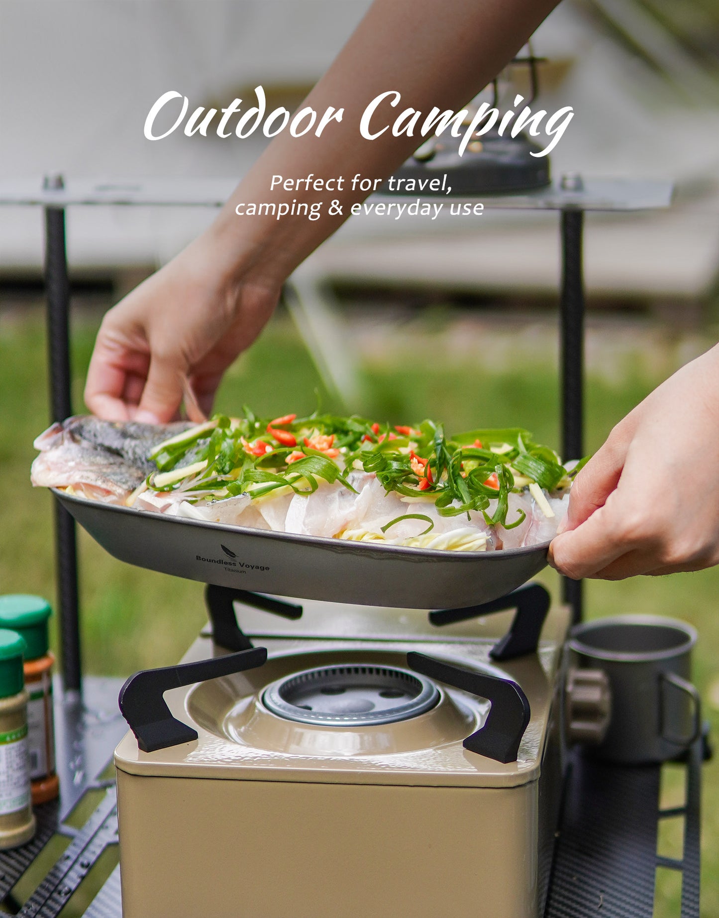 Boundless Voyage Pure Titanium Ultralight Plate – Portable Camping Dish with Carry Bag for Outdoor Tableware & Travel