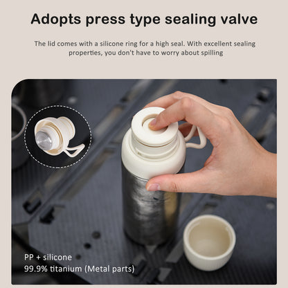 Boundless Voyage 300ml Titanium Vacuum Bottle – Double-Wall Lightweight Coffee & Water Bottle for Travel, Outdoor & Daily Use