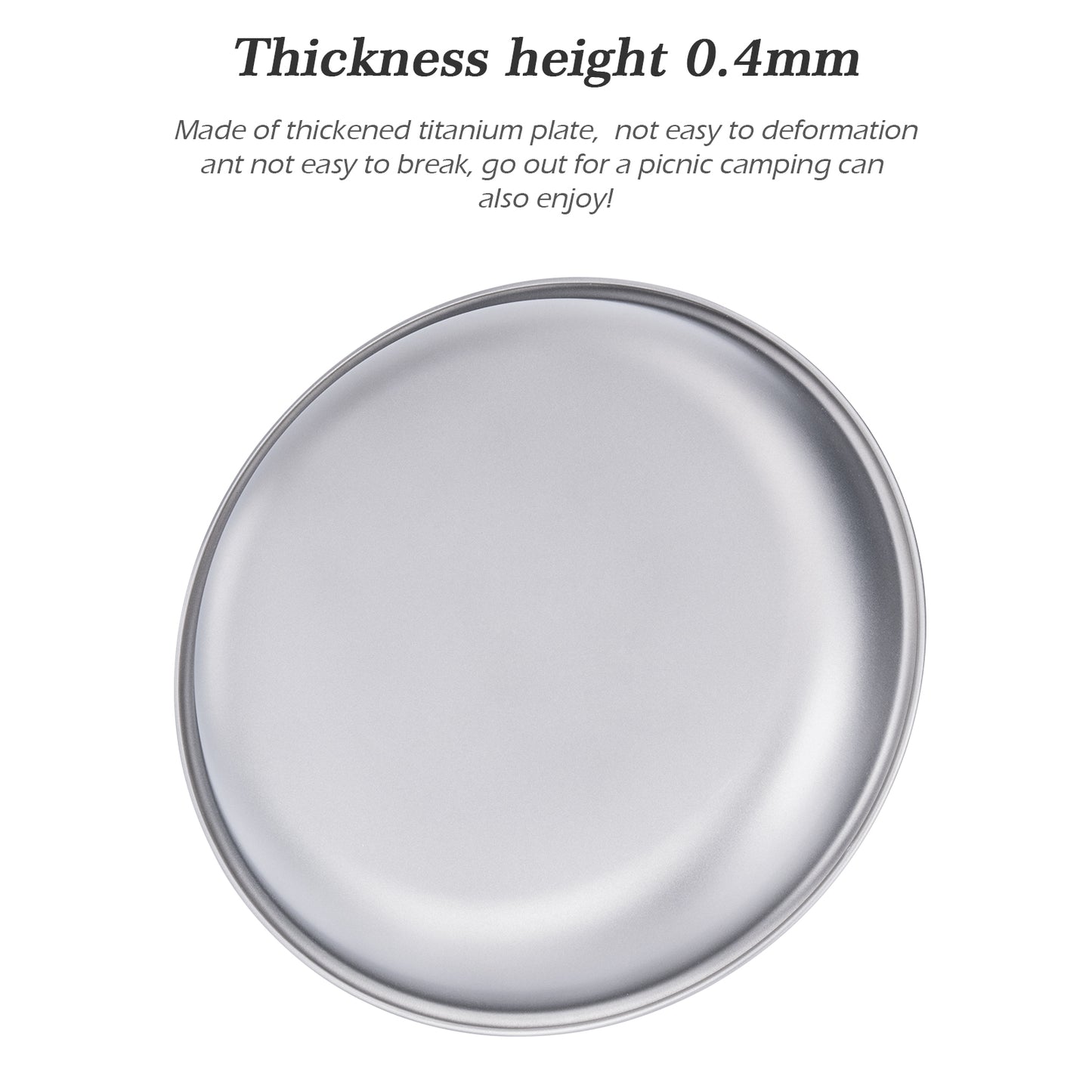 Boundless Voyage Titanium Plates Dishes Saucer Outdoor Camping Home Food Tray Round Dinnerware Hiking Backpacking Travel Portable Durable Tableware Stackable Serving Plates