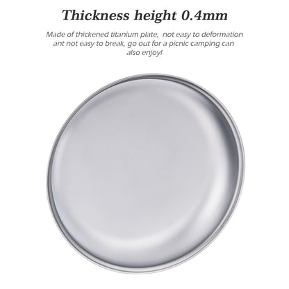 Boundless Voyage Titanium Plates Dishes Saucer Outdoor Camping Home Food Tray Round Dinnerware Hiking Backpacking Travel Portable Durable Tableware Stackable Serving Plates