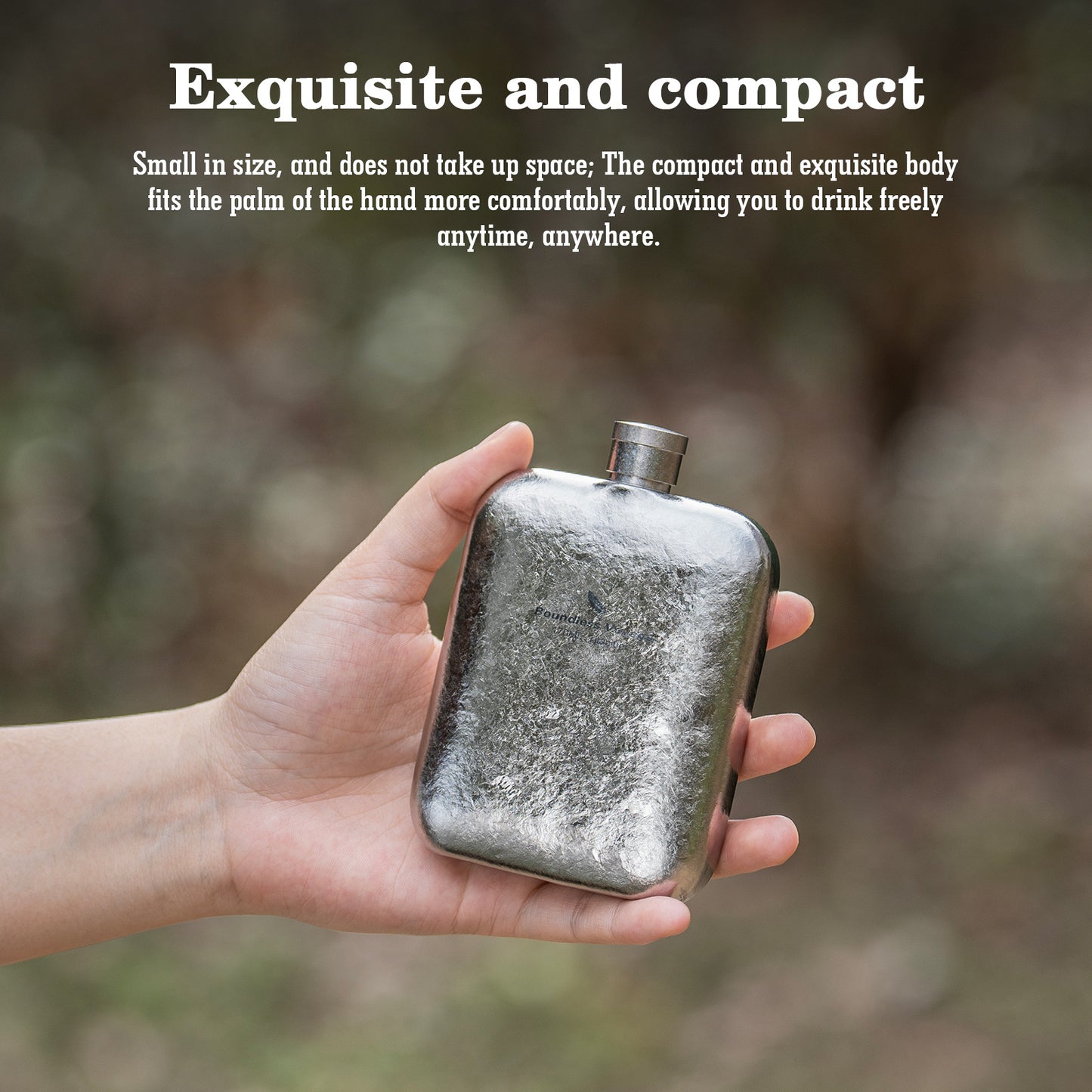 Boundless Voyage Titanium Hip Flask Small Liquor Flask Bottle for Whiskey Vodka Wine Portable Travel Outdoor Ultralight Pocket Drinkware for Men & Women