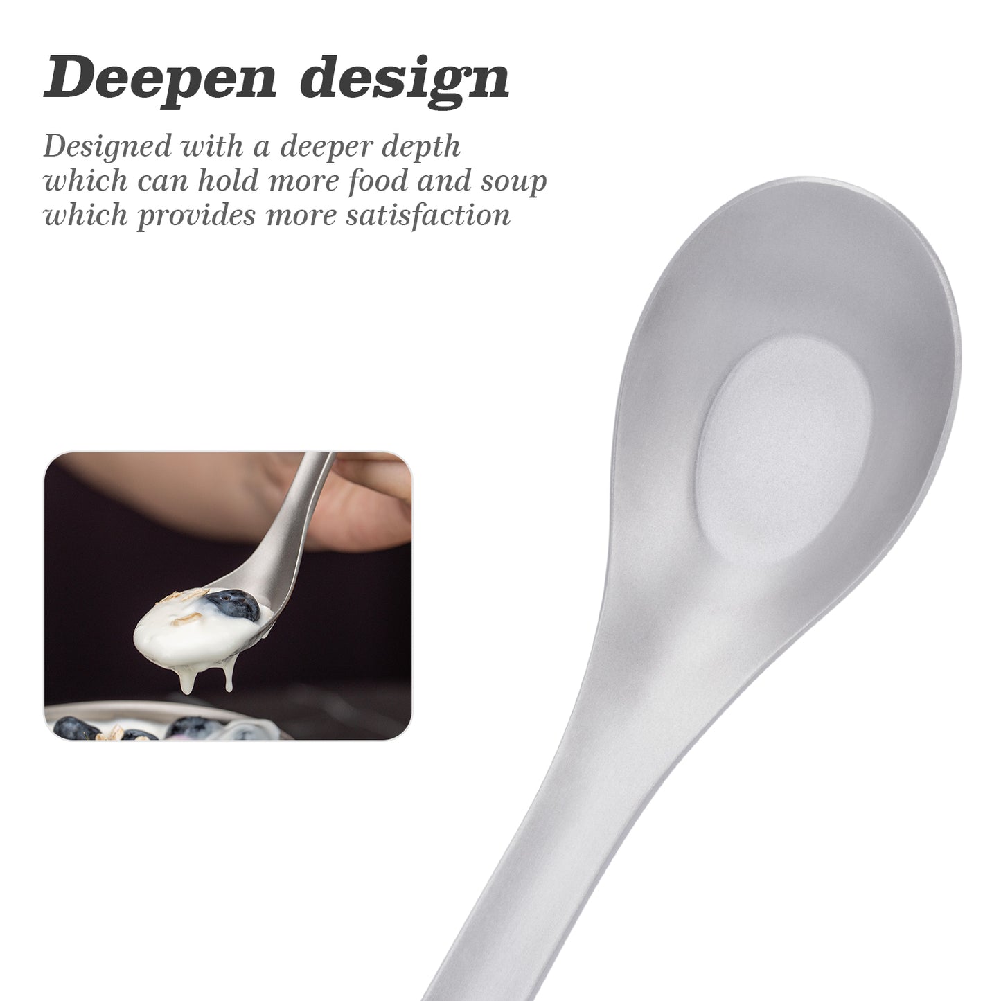 Boundless Voyage Titanium Spoon with Long Handle Outdoor Camping Ultralight Soup Spoon Cutlery Utensil