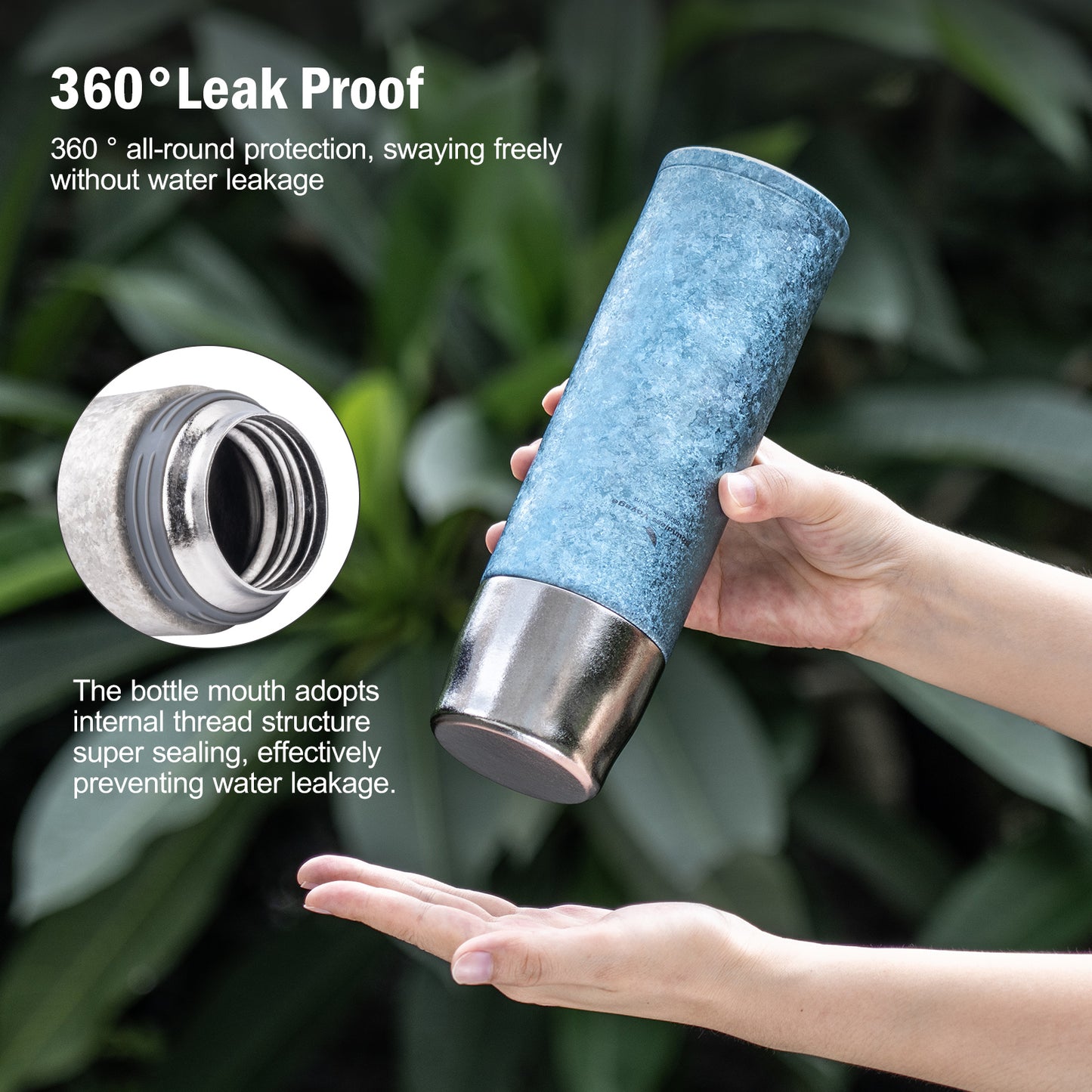 Boundless Voyage 500ml Titanium Vacuum Insulated Water Bottle | 17oz Ultralight Double-Walled Thermal Flask | Leakproof, Non-Toxic & BPA-Free Coffee Thermos for Hiking & Travel