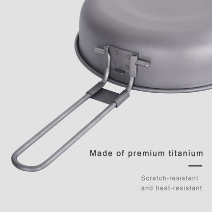 5 inch Titanium Camping Frying Pan – Ultralight Backpacking Cookware for Outdoor Cooking