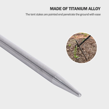 Camping Titanium Tent Stakes 20cm Outdoor Hiking Climbing Tent Nails Pegs Accessories for Hard Soil