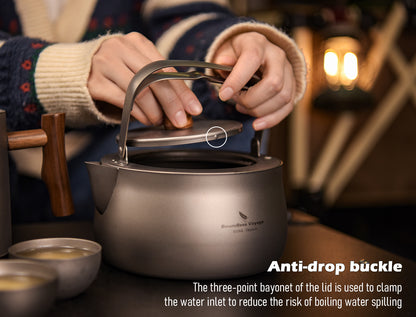 Boundless Voyage Titanium Kettle With Folding Handle Filter Outdoor Camping Teapot Coffee Jug Pot 800ml