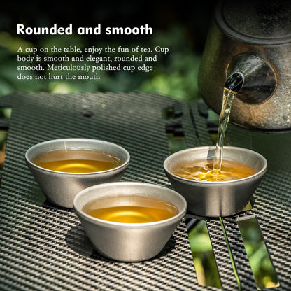 Boundless Voyage Titanium Double-Layer mini Tea cup Portable Anti-scalding Camping Teapot Set Mug for Coffee Drink Liquor Picnic Hiking Traveling Drinkware