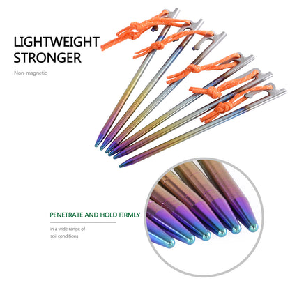 Titanium Tent Pegs | Ultra-Durable, Lightweight & Rust-Resistant for Secure Grounding on Outdoor Adventures