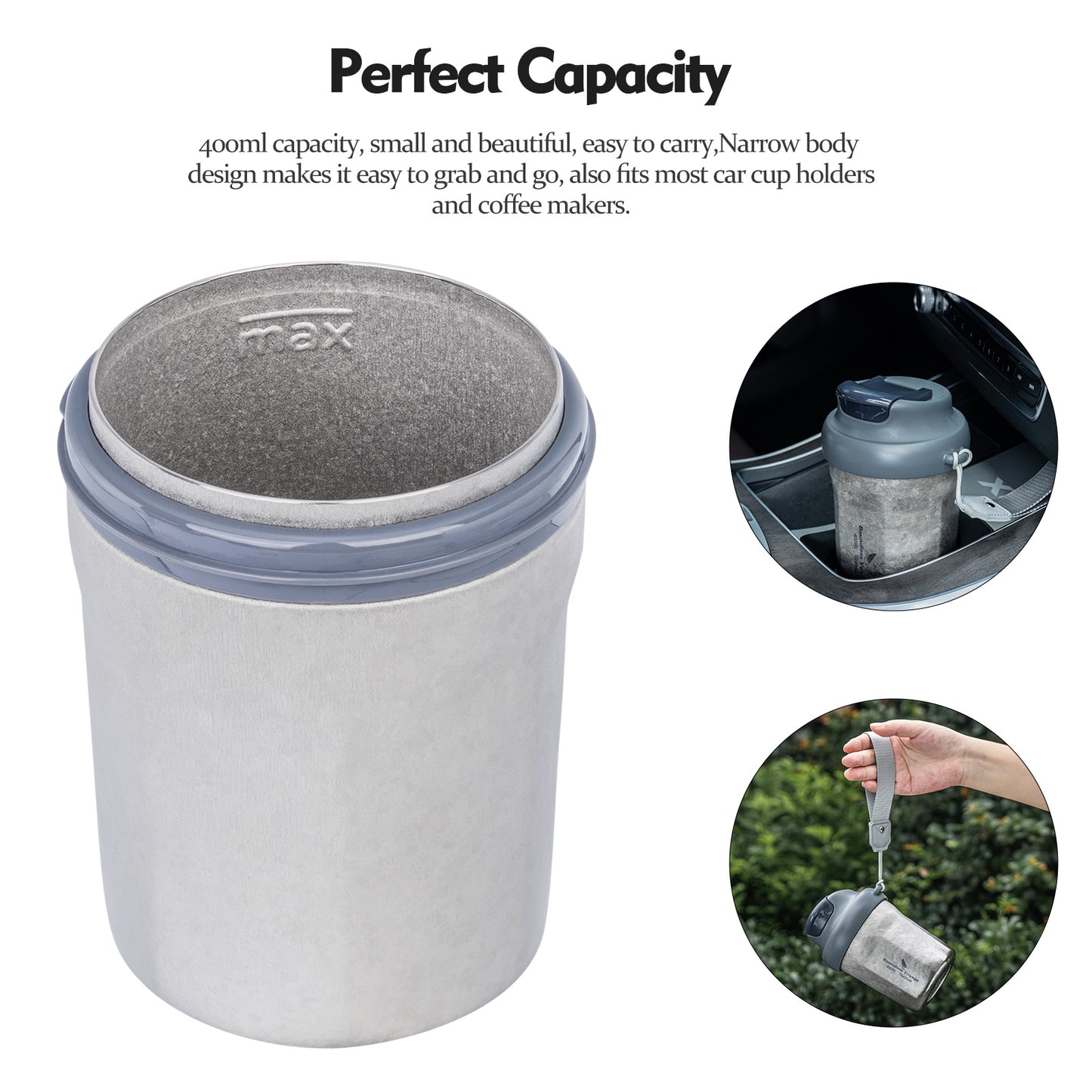 Boundless Voyage 400ml Titanium Vacuum Insulated Travel Mug | Ultralight Leak-Proof Thermos with Lid | Healthy Reusable Coffee Cup for Travel, Office & Camping
