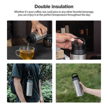 Boundless Voyage 600ml Titanium Double-Walled Cup with Lid – TA1 Insulated Travel Coffee & Tea Mug | Eco-Friendly, Portable & Reusable for Hot & Cold Beverages