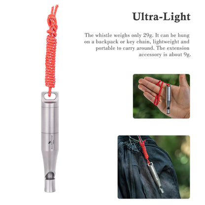 Boundless Voyage Titanium Emergency Whistle – Eco-Friendly TA1 Titanium Survival Safety Whistle with Lanyard | Loud, Lightweight & Durable for Camping, Hiking & Outdoor Sports