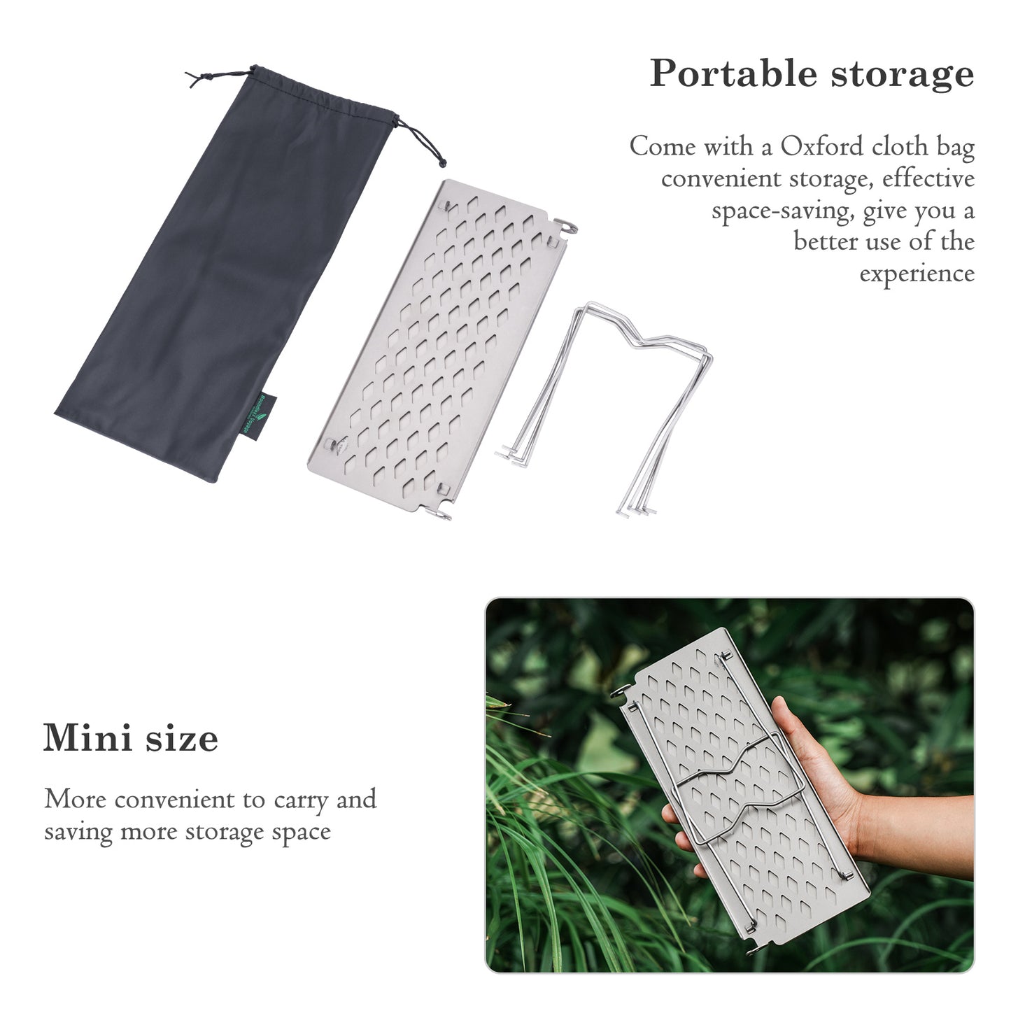 Boundless Voyage Titanium Folding Camping Table with Legs Outdoor Tableware Suitable for Picnic Camping Outdoor Hiking Ti2028C