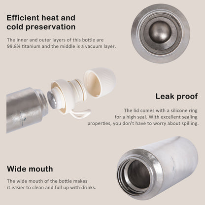 Boundless Voyage 300ml Titanium Vacuum Bottle – Double-Wall Lightweight Coffee & Water Bottle for Travel, Outdoor & Daily Use