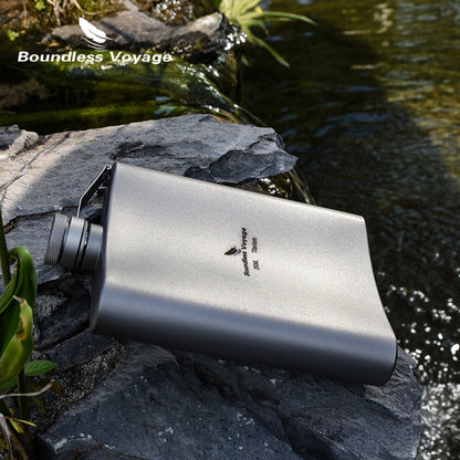 Boundless Voyage Titanium Hip Flask Outdoor Camping Pocket Flagon Portable Drink Bottle Whiskey Flask 7 oz / 200ml