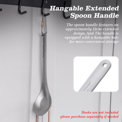 Boundless Voyage Titanium Spoon with Long Handle Outdoor Camping Ultralight Soup Spoon Cutlery Utensil