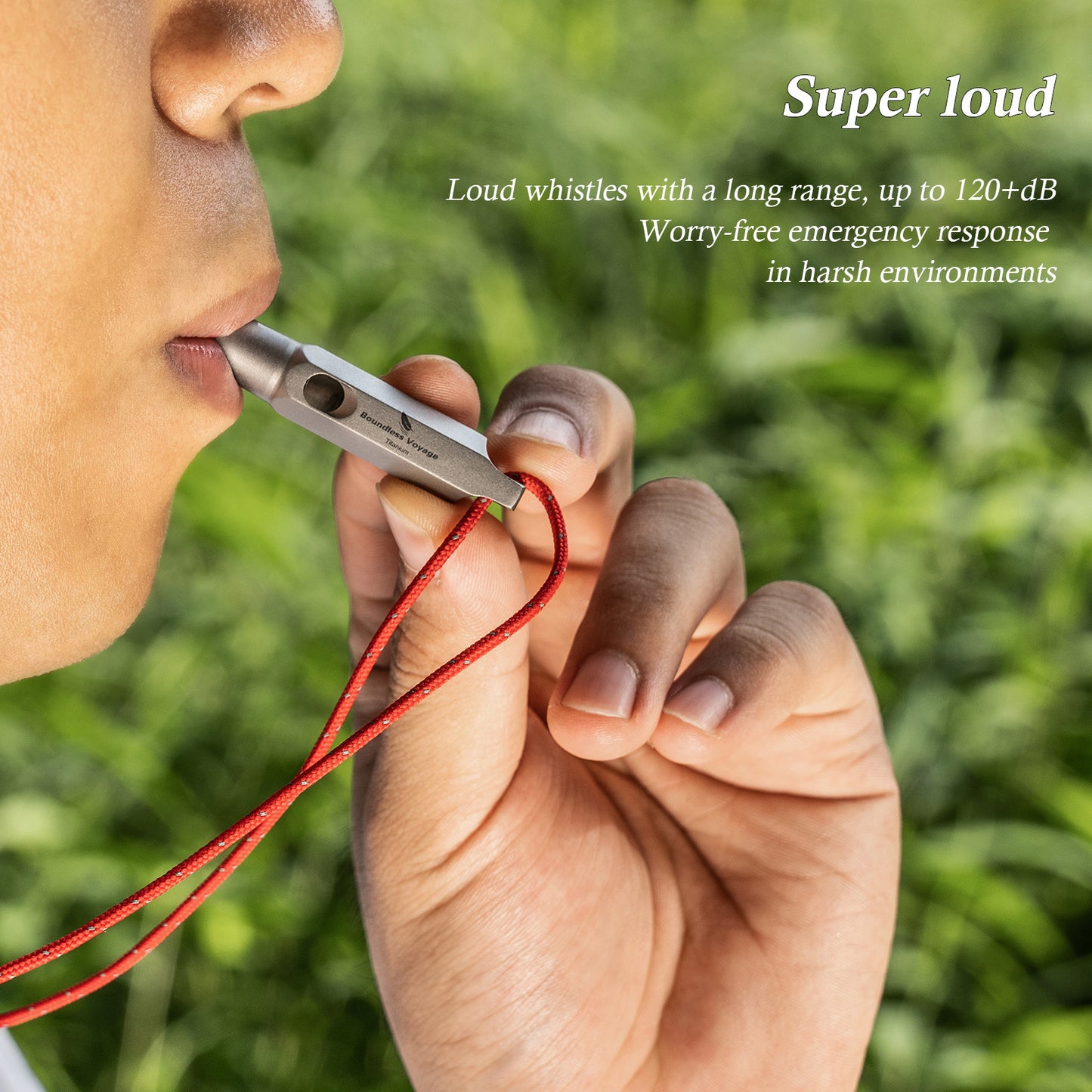 Boundless Voyage Titanium Whistle Emergency Survival Safety Whistles with Lanyard Loud for Outdoor Camping Hiking Coaches Training Sports Keychain Whistle