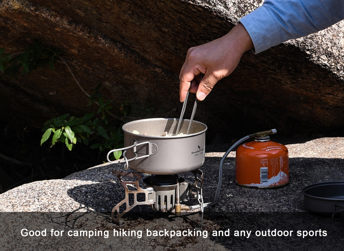 Boundless Voyage TA1 Titanium Pot & Pan Set 500ml + 1000ml with Lid – Ultralight Camping Cookware with Folding Handles for Hiking, Picnic & Outdoor Cooking