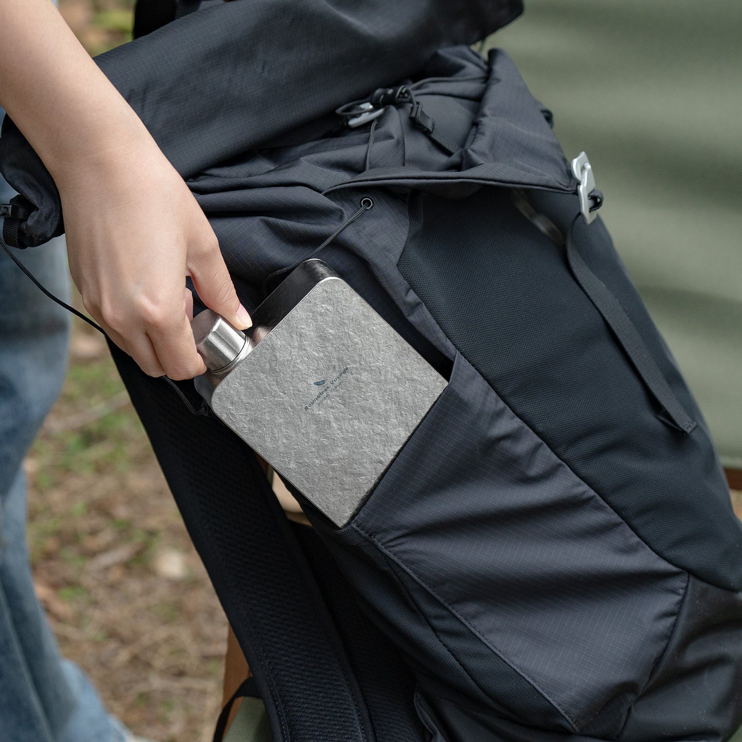 Boundless Voyage 400ml Titanium Flask with Funnel – Lightweight Leakproof Hip Flask for Camping, Travel & Everyday Carry