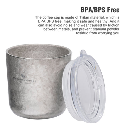 Boundless Voyage Titanium Double-Walled Coffee Cup with Lid Wine Tea Water Mug 240ml
