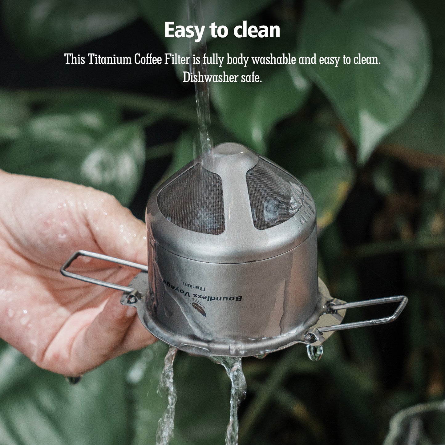 Boundless Voyage Titanium Pour Over Coffee Drip Filter – Ultralight Folding Reusable Filter for Mugs (6.5–12.5 cm)
