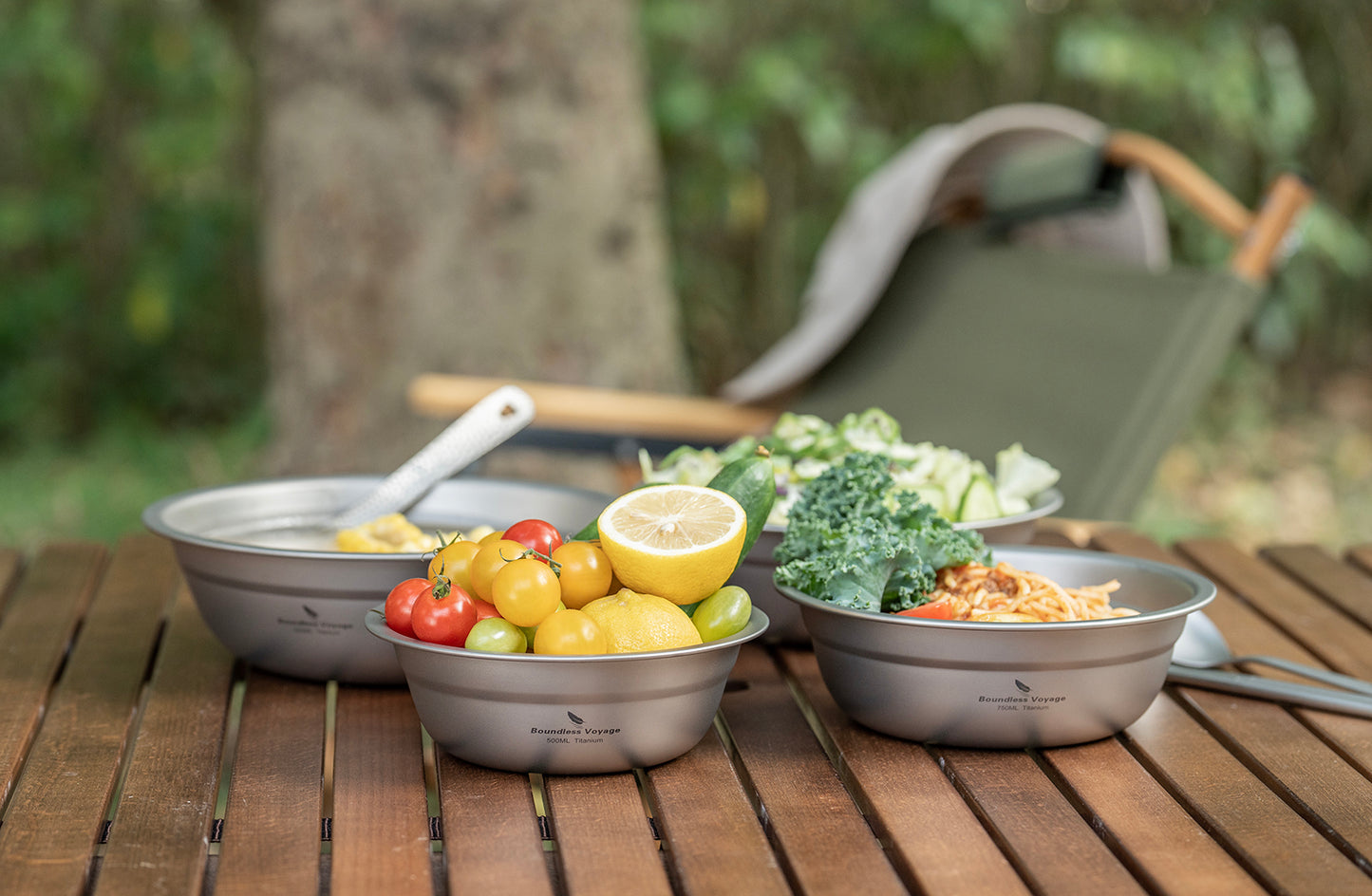 Boundless Voyage 500ml Titanium Bowl Rice Soup Salad Serving Bowl Ultralight Outdoor Camping Travel Durable Portable Tableware
