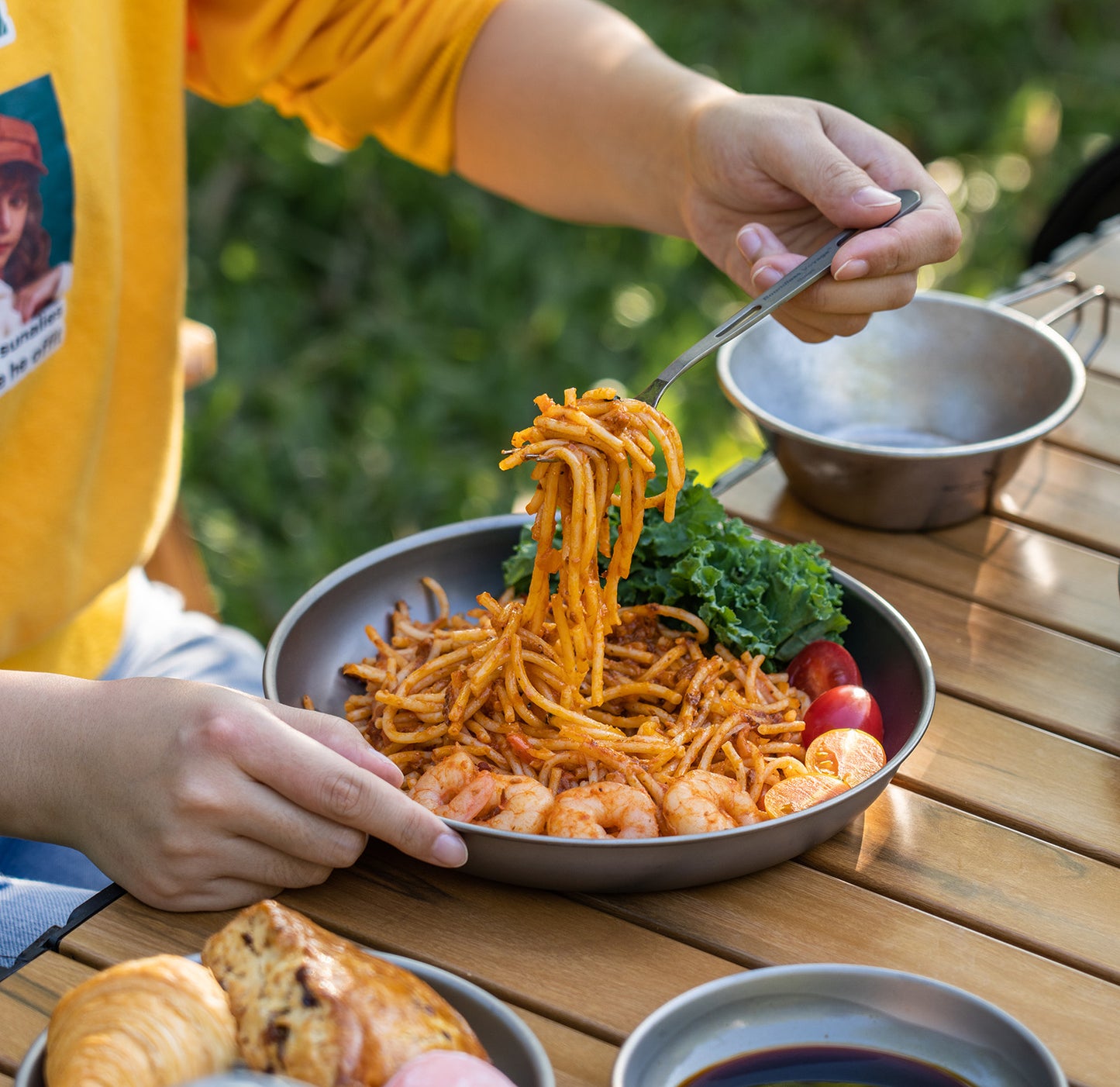 Boundless Voyage Titanium Plates Dishes Saucer Outdoor Camping Home Food Tray Round Dinnerware Hiking Backpacking Travel Portable Durable Tableware Stackable Serving Plates