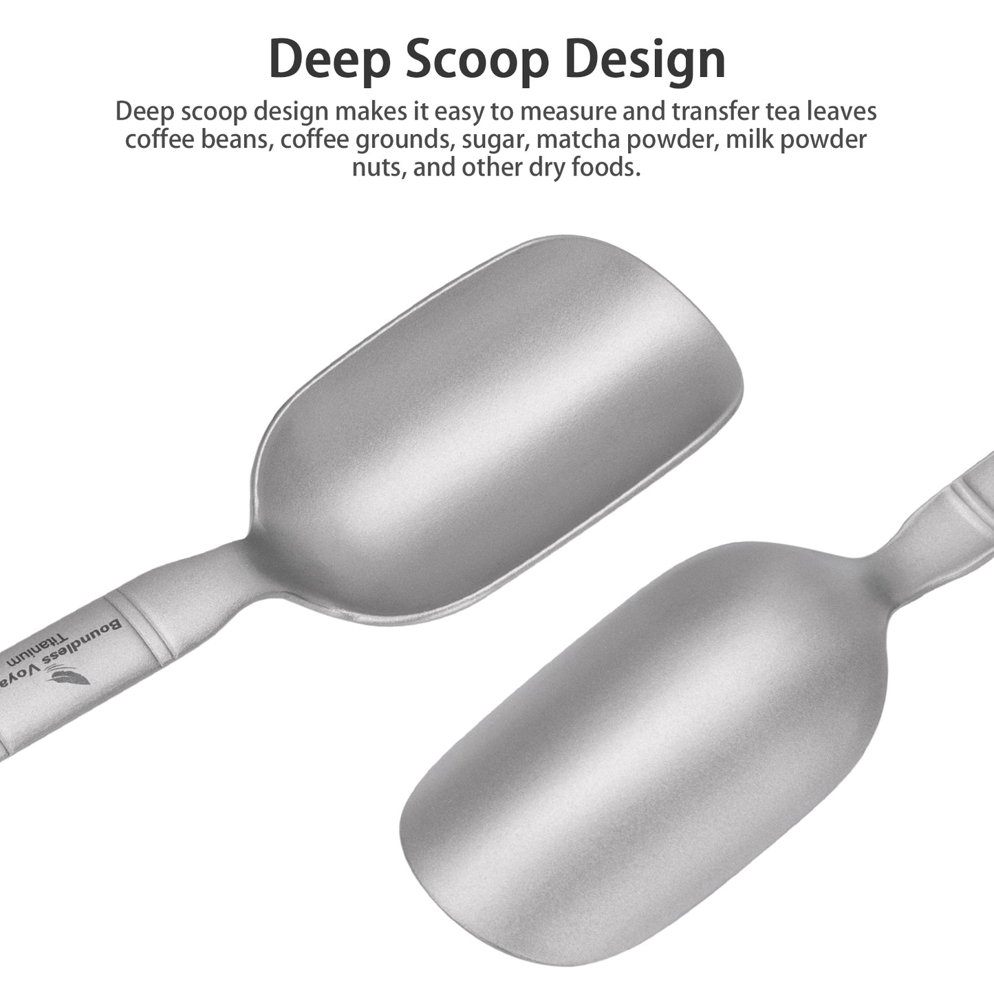 Boundless Voyage TA1 Titanium Spoon 2PCS– Ultralight Portable Camping Spoon for Hiking, Backpacking, Travel & Everyday Use