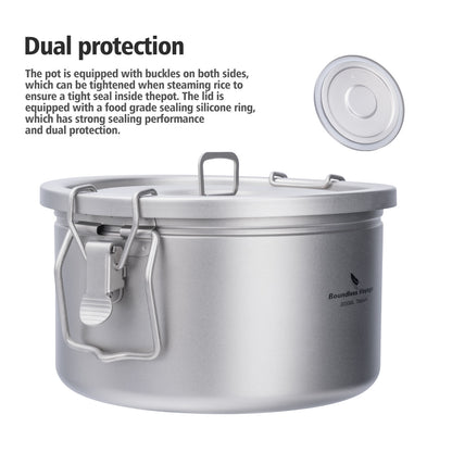 Boundless Voyage Titanium Outdoor Cooking Pot – Ultralight Multi-Purpose Camping Cookware