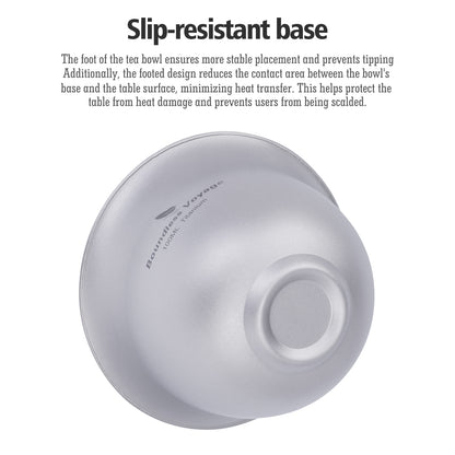 Boundless Voyage Titanium Double-Walled Teapot Chinese Traditional Three-talent Covered Bowl Triad Lid Bowl Kung Fu Gaiwan Anti-Scalding Tea Bowl Tea Set