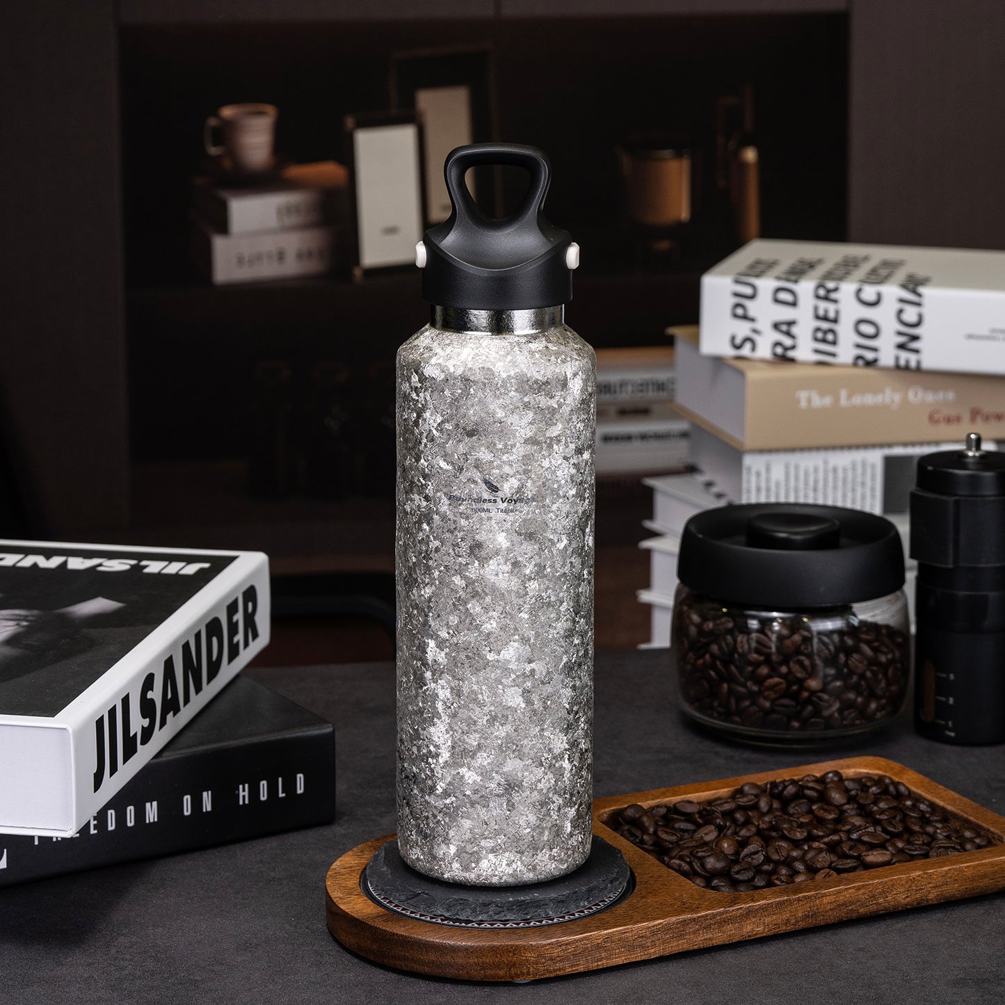 Boundless Voyage Titanium Thermos Vacuum Water Bottle Double-Walled Lightweight Leak-Proof Sport Bottle for Travel Outdoor Office