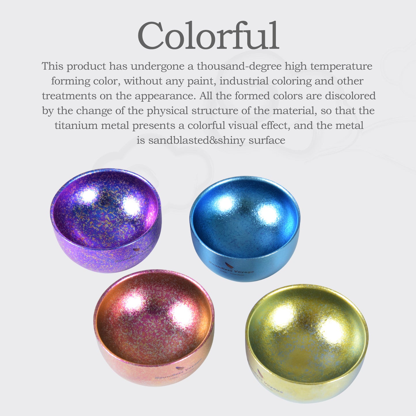 Boundless Voyage Titanium Double Layer Golden Cup Anti-scalding Colorful Teacup Wide Mouth Wine Tea Mug Drinkware