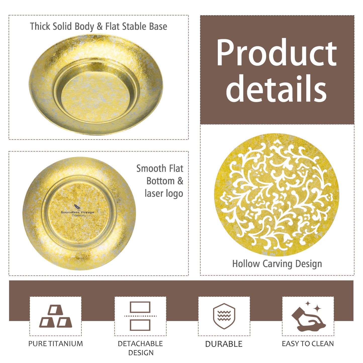 Boundless Voyage Titanium Tea Tray – Detachable Gongfu Tea Drain Tray with Water Storage for Home, Office & Travel