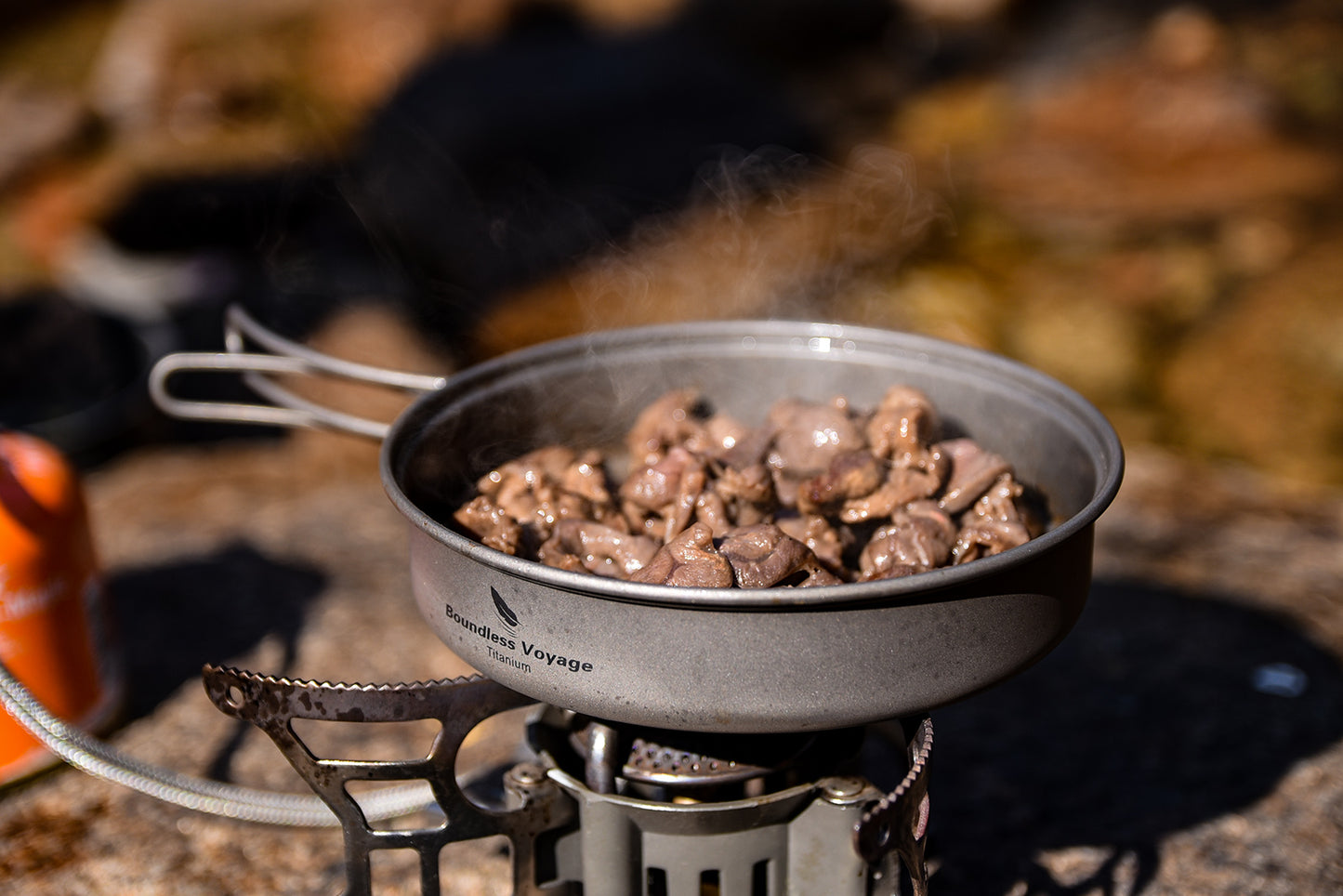 Boundless Voyage TA1 Titanium Pot & Pan Set 500ml + 1000ml with Lid – Ultralight Camping Cookware with Folding Handles for Hiking, Picnic & Outdoor Cooking